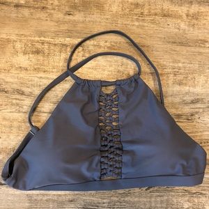 👙 NWOT Adorable Bikini Top Blue with cris cross